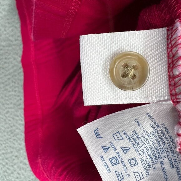 Lands End Womens Top 18/20 Red 100% Cotton Long‎ Sleeve Henley Pullover Shirt - Picture 9 of 12